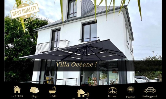 Clohars-Carnoet Villa | La Villa Océane, Elegante, Plages, GR34, 2-8 pers