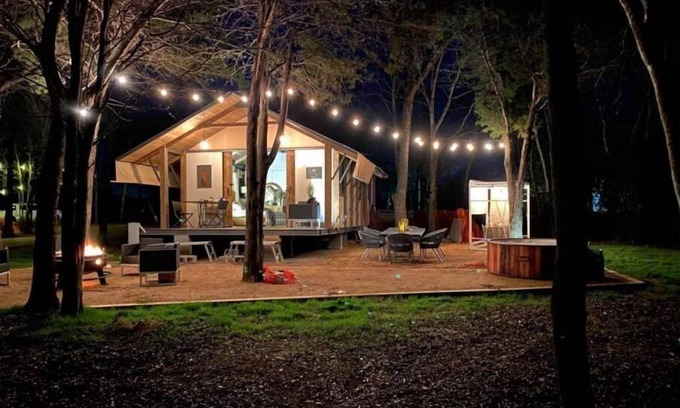 Camp Swift RV Rental | Lake Front Glamping Near Austin-Bathroom In Unit