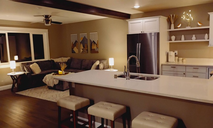 Palmer Apartment | Lake Front Retreat Private Dock Kayaks Gas Fire Pit-No Cleaning Fee!