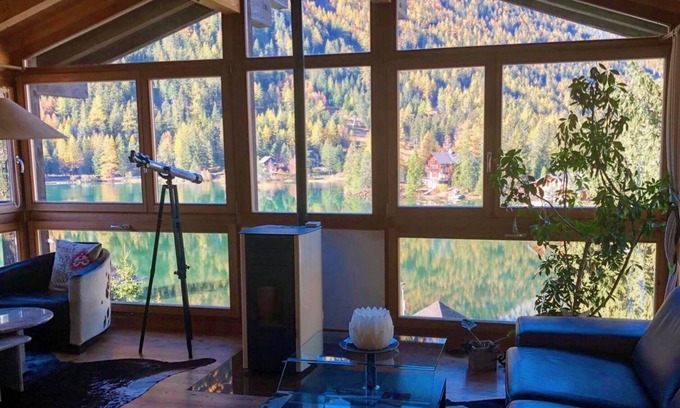 Champex-Lac Ski Chalet | Lake-view Chalet with jacuzzi, sauna, many terraces & garden