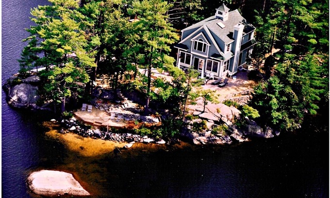 Moultonborough House | Lake Winnipesaukee Waterfront On Private Point ~ Beach, Dock