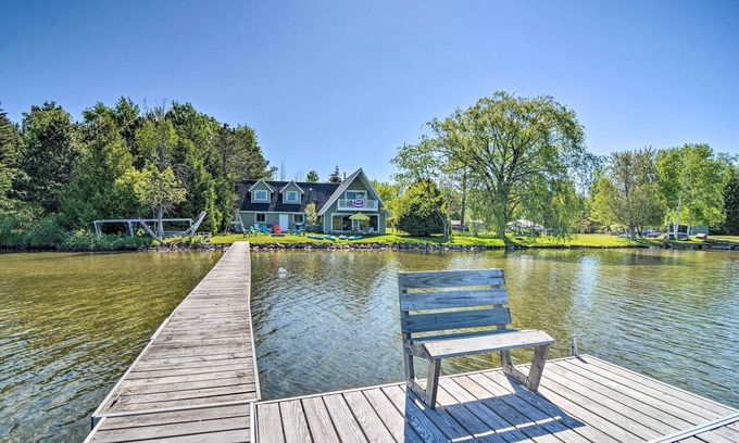 Bellaire House | Lakefront Bellaire Getaway w/Kayaks, Dock & Grill