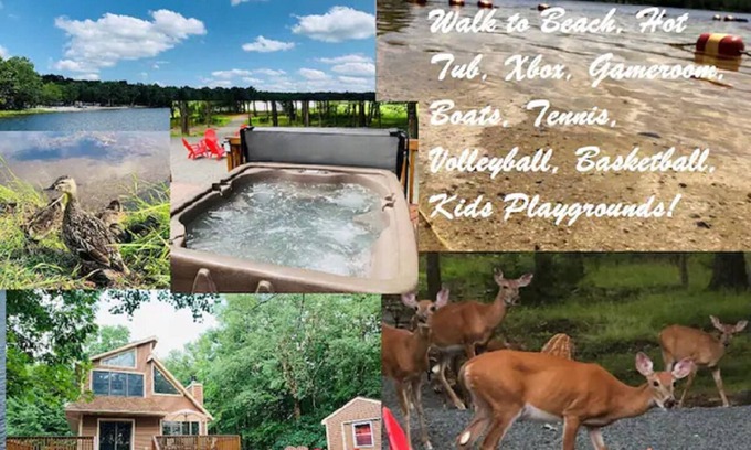 Briar Crest Woods House | Lakefront: Hot Tub, Kayaks, Central AC, Xbox, Home Theater, Games, Beach & Ski