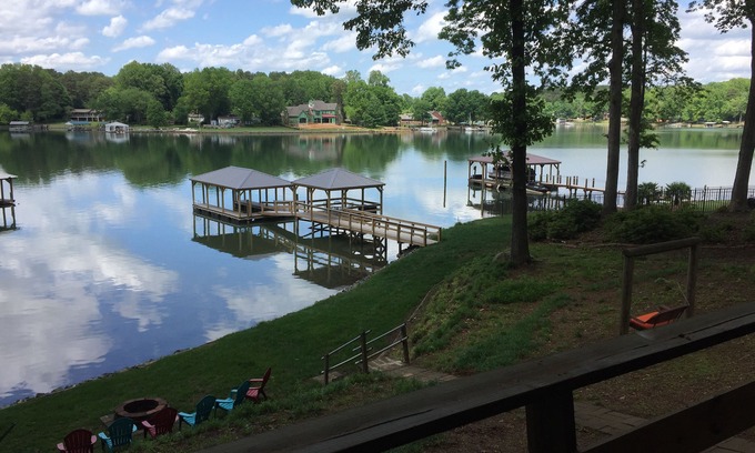 Mayhew House | Lakefront Retreat, new boathouse, gazebo on deep water