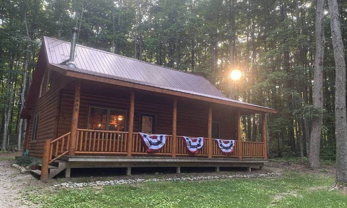 Elmira Cabin | Lakes of the North Cabin near trails - Access to Clubhouse with Pool and Hot Tub
