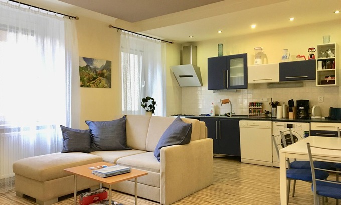 Old Town Apartment | Large-quiet-safe Apt Blue, Old Town Heart-AC+DRYER+Total Blackout+WIFI+Parking