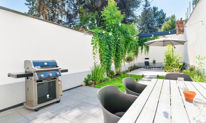 Alt-Muhlburg Apartment | Lemon3: Privater Garten mit Grill in Top Lage mit Kleinem Gym und Toller Küche