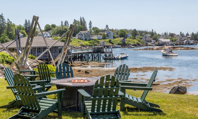 Port Clyde House | Linda's Landing: Village Home With Surrounding Harbor Views And Ocean Beyond