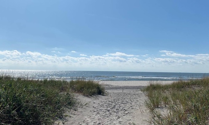 Brigantine Condo | Located just steps from the beach, enjoy your coffee with a view of the ocean!