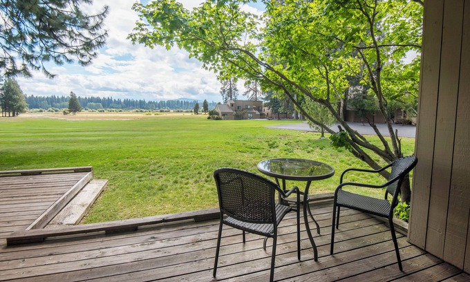 Black Butte Ranch Condo | Lodge Condo Room with amazing views of the mountains and meadow