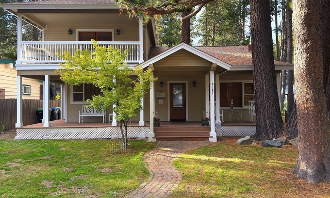 Tahoe Island House | Lodge Royal w/French-Flair: Forested, BBQ