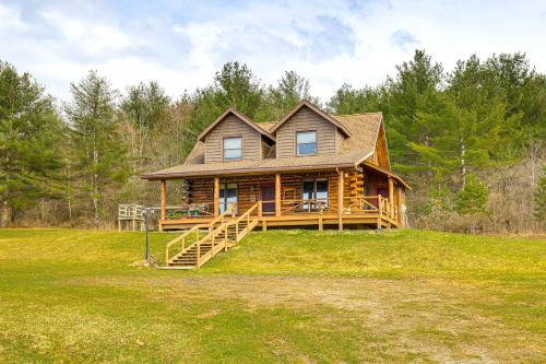 Hornell House | Log Cabin with Pond and Trail Access in Almond!