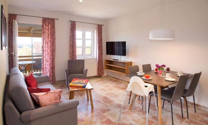 Haundorf Apartment | Lovingly designed FeWo-Wildrose* (60 sqm) with balcony for up to 4 people - vacation on the farm