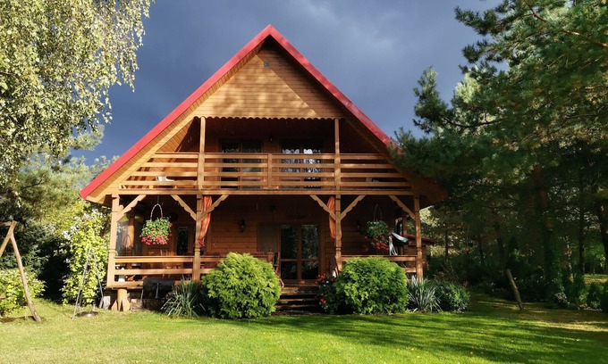 Januszkowo Villa | Luksusowa willa z dużym ogrodem i zadaszonym tarasem., 150 m do jeziora Mielno