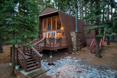 Carnelian Bay House | Lundy Bearden Serene Tahoe Retreat with Deck Fireplace and Forest Views