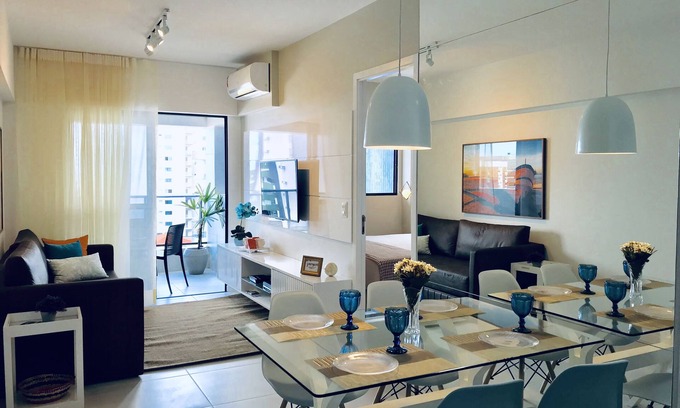Ponta Verde Apartment | LUX. BEDROOM AND LIVINGROOM. EDF TIME. GREEN POINT