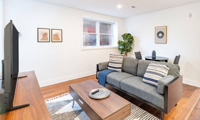 Logan Circle House | Luxe Logan Circle 1BR w/W/D, nr Park, Bus Stops & Dining, by Blueground