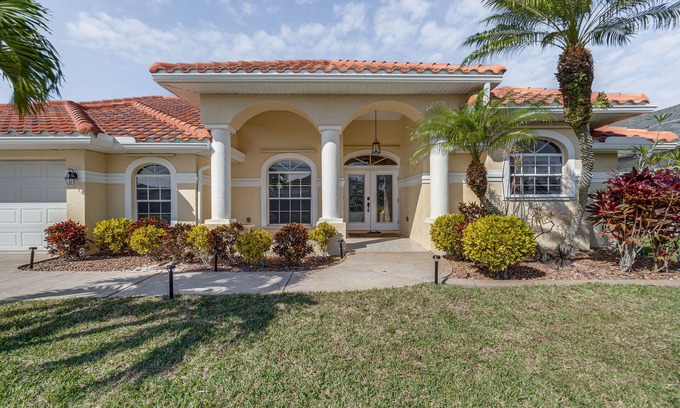 Gulf Cove House | Luxe Waterfront Oasis w/Dock, Heated Pool & Spa!