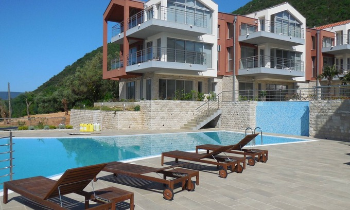 Denovici Apartment | Luxurious Apartment - Stunning views over Kotor Bay - Shared Infinity Pool