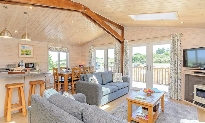 Ashover Ski Chalet | Luxurious lodge with stunning countryside views.
