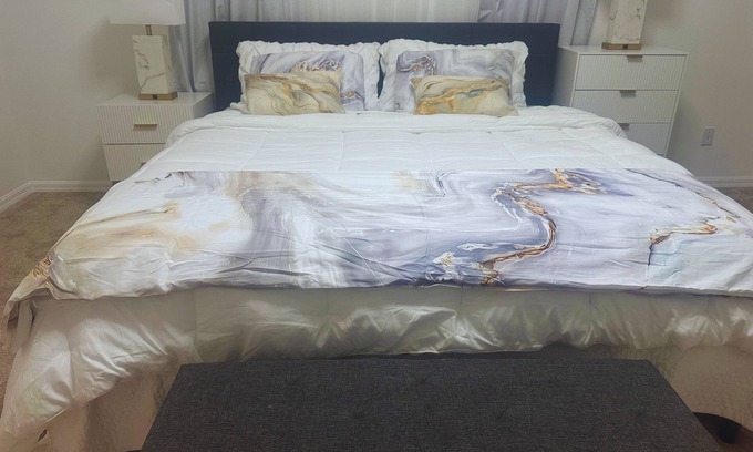 Pahrump House | Luxurious Master Bedroom in pleasant Pahrump with AC, fitness room, WiFi