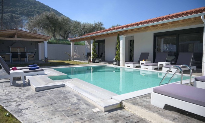 Messonghi Villa | Luxury 5-Bedroom Corfu Villa, Near Messonghi Beach with Pool, Hot Tub & BBQ Area