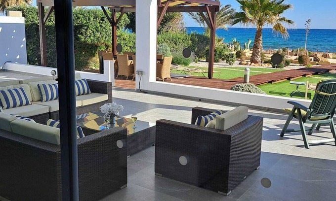 Ayia Thekla Villa | Luxury 5 bedroomed beach-front villa with amazing unobstructed sea views!