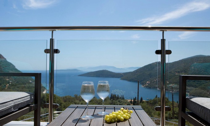 Mikros Gialos Villa | Luxury 6 bedroom villa with stunning views of the Ionian sea in Mikros Gialos