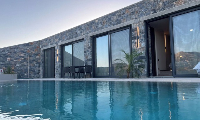Agios Vasileios Villa | Luxury CaveStyle Smart Feature Villa Ikelos, Mountain View in Neromai Residence