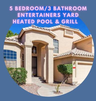 Dobson Woods House | LUXURY Desert Oasis! 5 bedroom, 3 bath w HEATED POOL