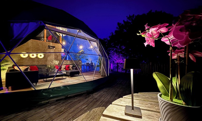 Newton Ferrers House | Luxury Geodome in Devon with Private Hot Tub, Fishing, and 3D Cinema Room