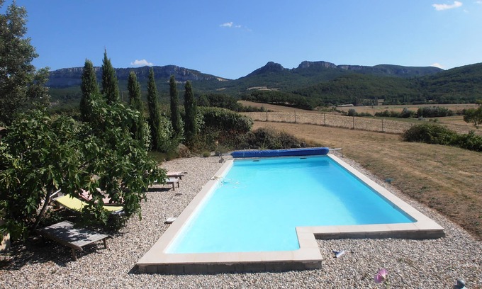 Pont-de-Barret House | Luxury gite with private pool, wifi and stunning views, sleeps 4+child bed