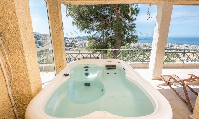 Voula House | Luxury Home With Jacuzzi and Spectacular Sea Views for 8 Guests