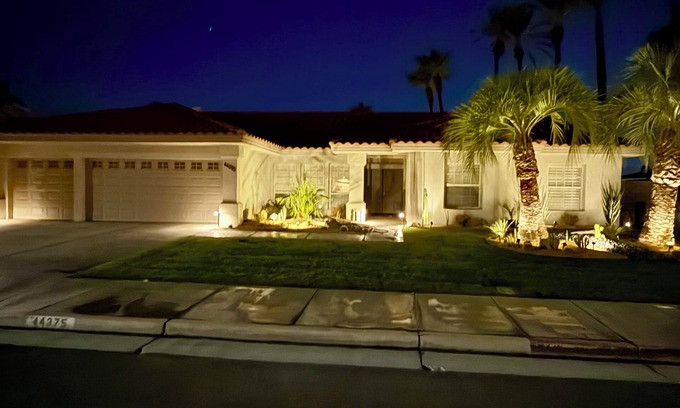 Palm Desert House | Luxury Home With Salt Water Pool &Spa & Theater Room --1.5 miles from El Paseo!