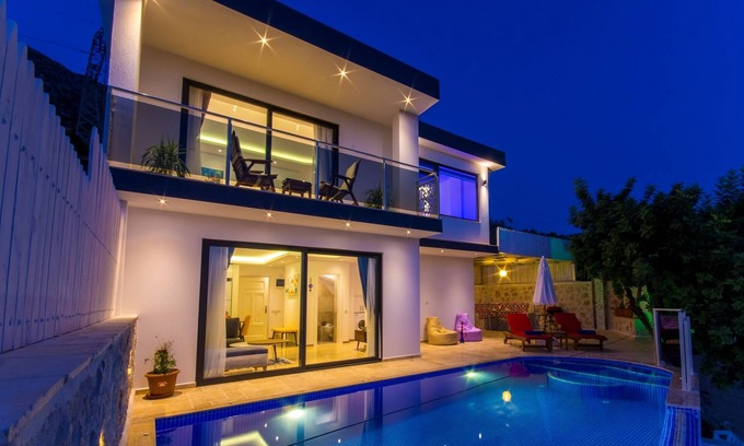 Kalkan House | Luxury Honeymoon Villa with Heated Indoor Pool, Turkish Bath, Sauna & Sea Views