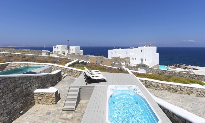 Agios Ioannis Villa | Luxury Myconian Sunset Villa with Private Jacuzzi, 5Km to Windmills
