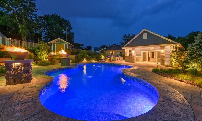 Southeast Omaha House | Luxury Oasis Heated Pool, Hot Tub, BBQ