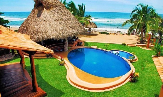 Troncones House | Luxury Oceanfront Villa, AC, Pool & Private Beach at Casa Luna (1-21 people)