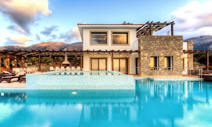 Kounelion Villa | Luxury Villa Isabella with private pool and panoramic sea views, Sisi, Crete