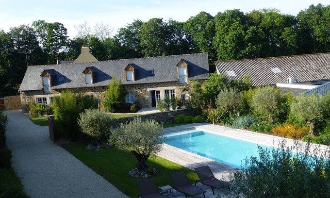 Lezardrieux House | Magnificent DoubleHouse with swimming pool, Garden and Trieux View