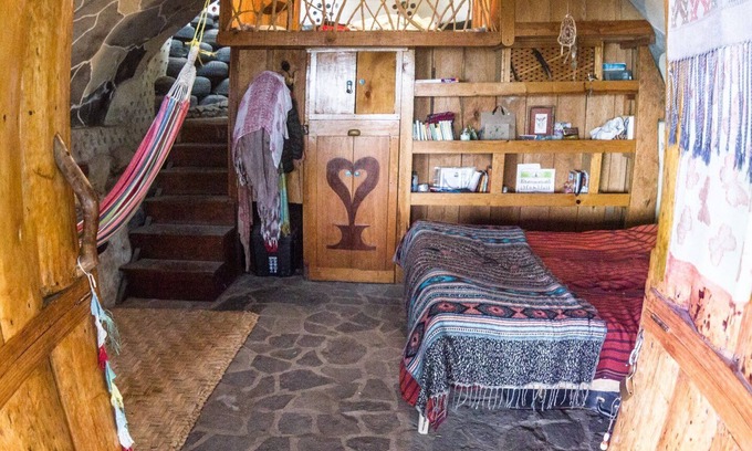 San Marcos La Laguna House | MAIN Earthship cabins with EPIC lake view and spring water!