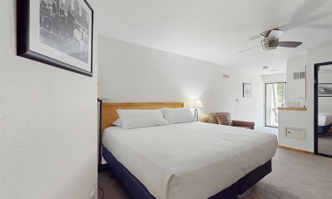 West End Cabin | Main St. gem - pool & hot tub - walk to lifts, dog-friendly, private balcony