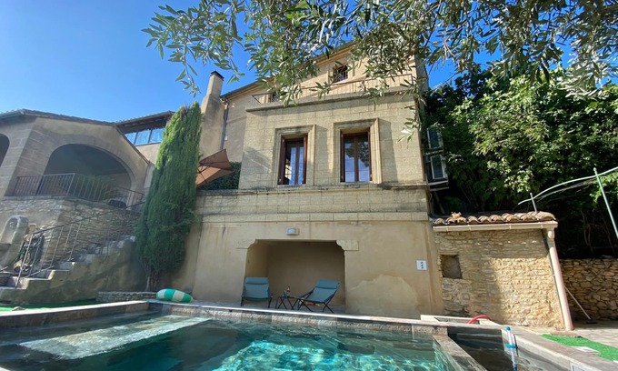 Saint-Maximin House | Maison en Pierre 190 m2 Uzès Piscine Plein sud Avec Superbe vue sur les Vignes