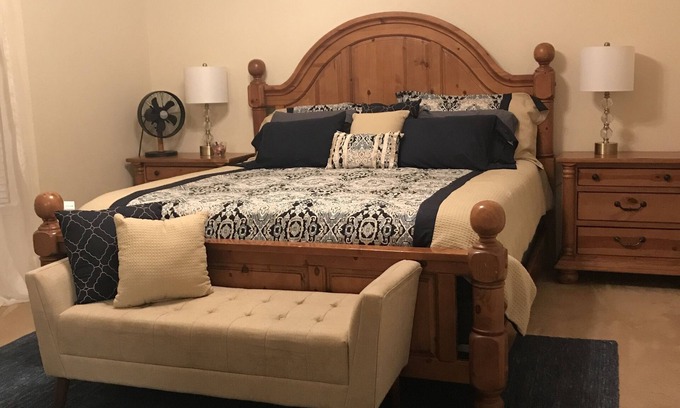 Fort Worth House | Master King Suite with attached private full bathroom.