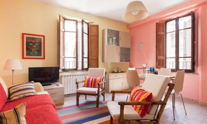 Compignano Apartment | Medieval village flat, second floor with Wi-Fi & aircon