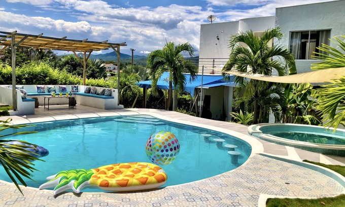 Tocaima Villa | 🏅 Mediterranean Beach Style Villa with Private Pool & Jacuzzi