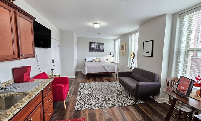 Champaign Apartment | Memorable Stay at The Inman - 216