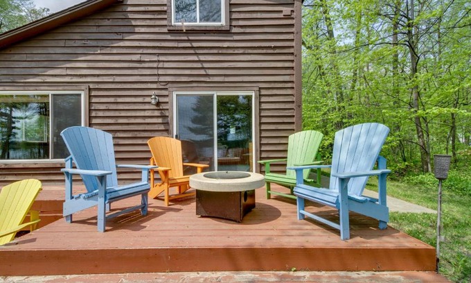 Ossipee House | Minnesota Cabin with Deck and Private Beach