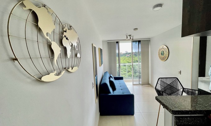 Floridablanca Apartment | Modern 1-Bedroom Retreat with Serene Views in Bucaramanga's Metropolitan Area