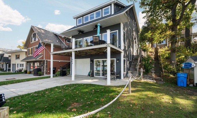 Sand Creek House | Modern Lakefront Home on a Private Lake in the Irish Hills, Sunset Lake Views!